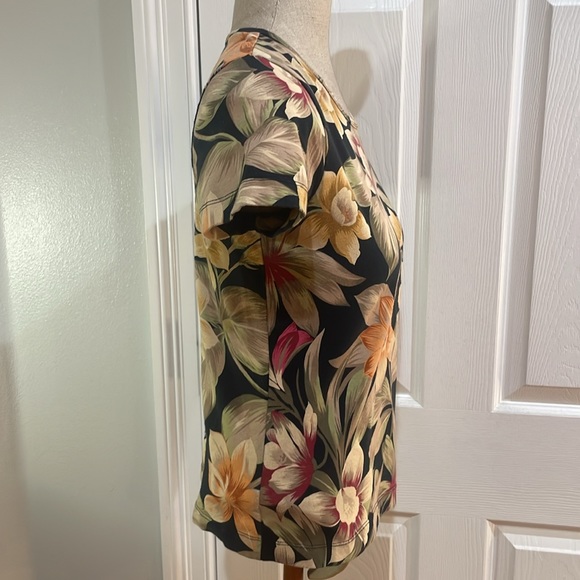 Vintage Rafaella top short sleeve tropical floral Hawaiian women’s size petite - Picture 3 of 6